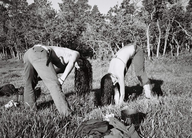 Washing near the oak grove